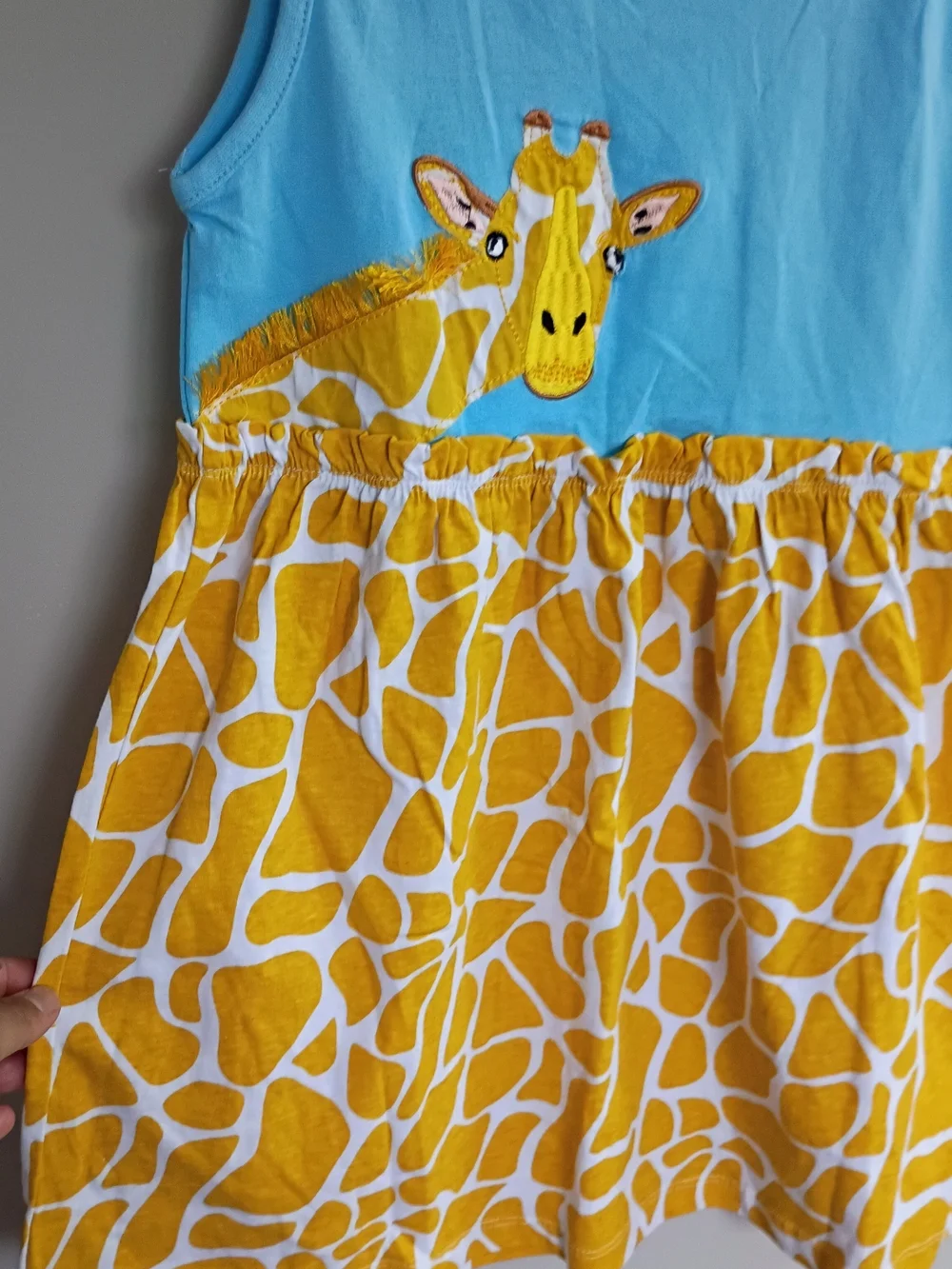 Dupe Mini Boden Blue  Giraffe Tank Dress